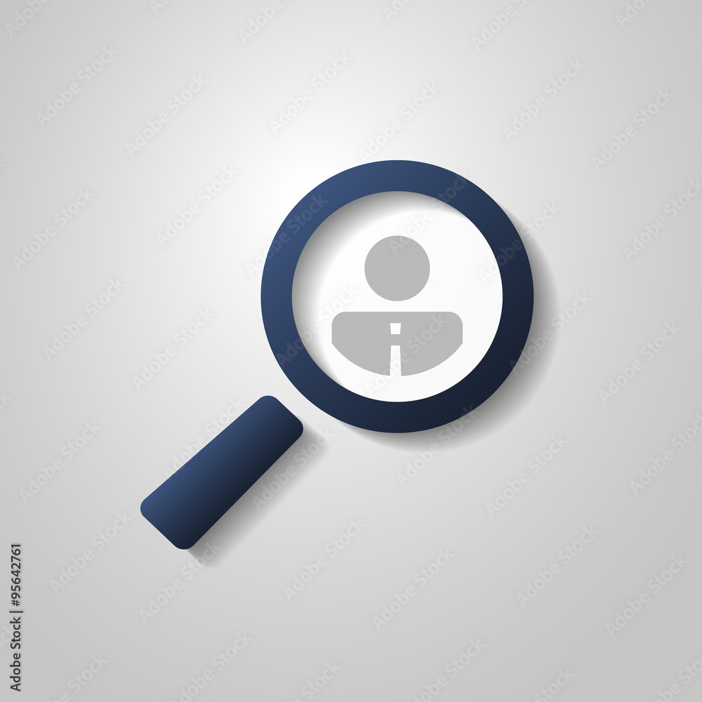 Human Resources - Personal Audit - Headhunter Symbol Design with Magnifying Icon Human Resources - Personal Audit - Headhunter Symbol Design with Magnifying Icon