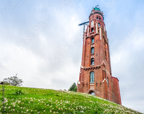 Famous old lighthouse in Havenwelten in hanseatic city Bremerhaven, Germany