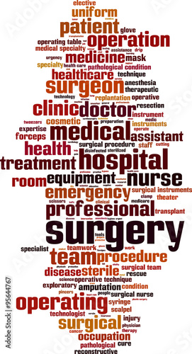 Surgery word cloud concept. Vector illustration