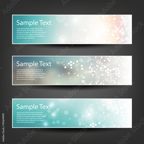 Set of Horizontal Christmas, New Year or Other Holidays Banner / Cover Background Designs