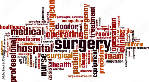 Surgery word cloud concept. Vector illustration