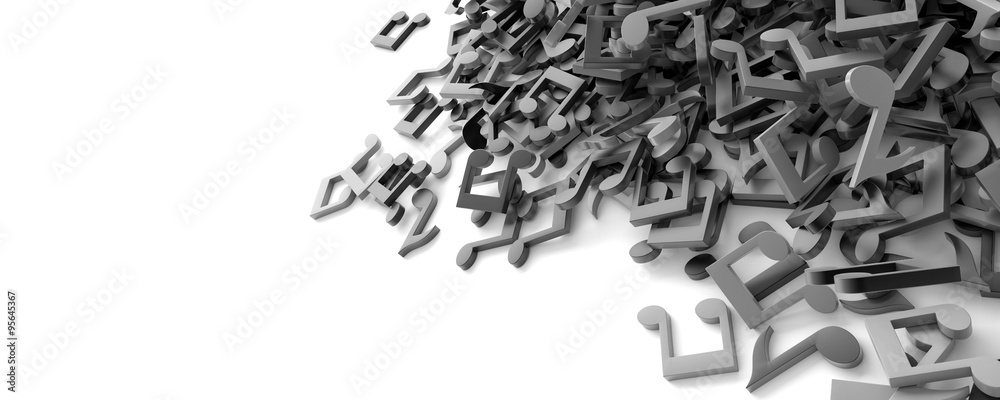 Musical notes background, 3d illustration Musical notes background, 3d illustration