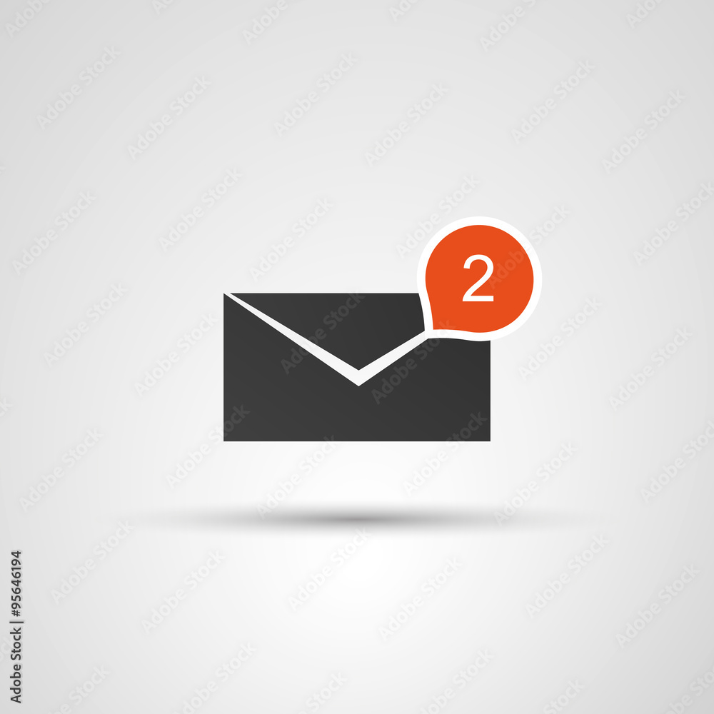 Mail Receive Icon - Flat Design Concept with Envelope and Bubble Mail Receive Icon - Flat Design Concept with Envelope and Bubble
