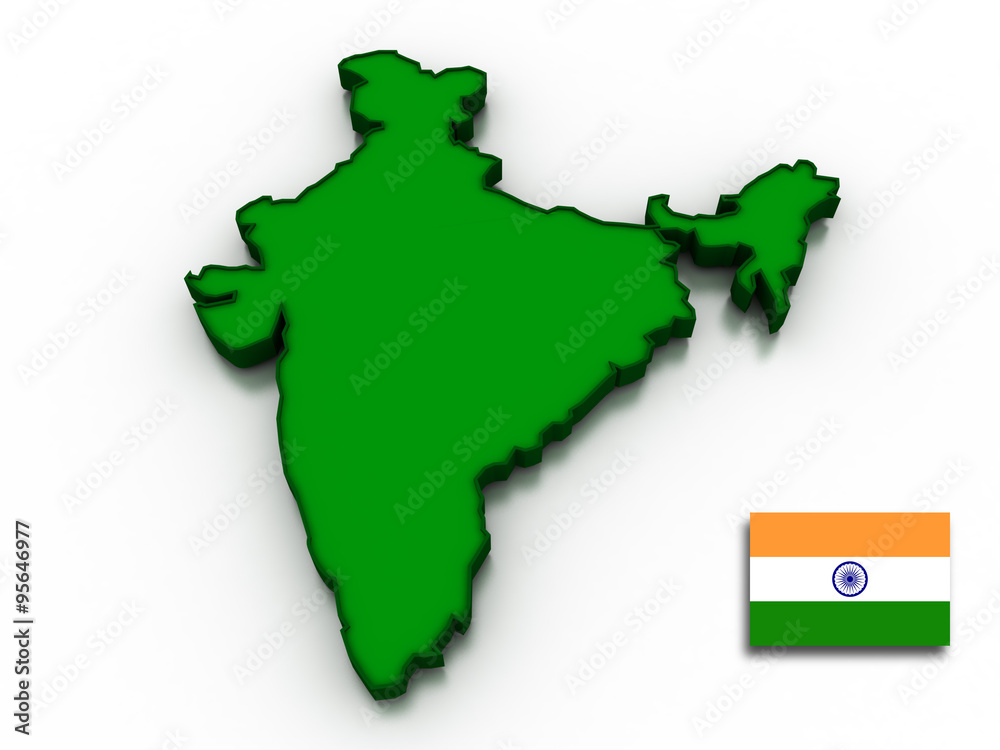 India Map and Flag