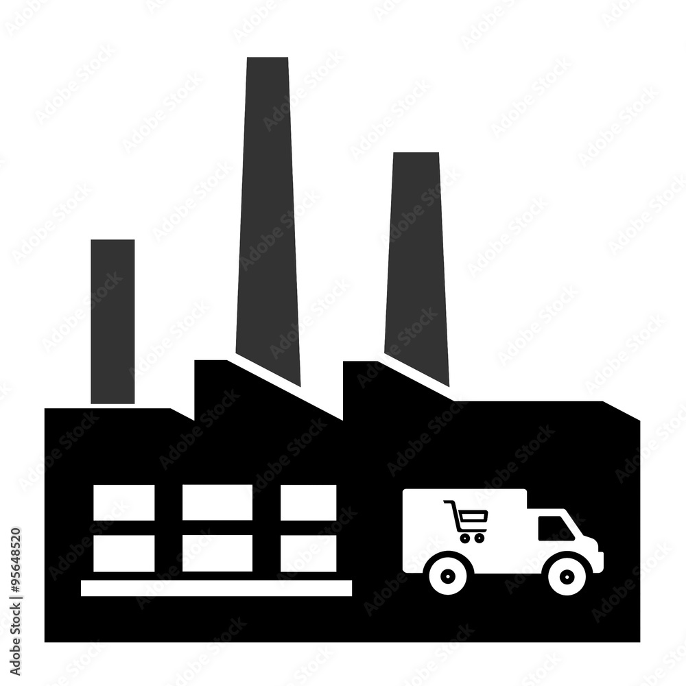 Camion de livraison dans une usine Camion de livraison dans une usine