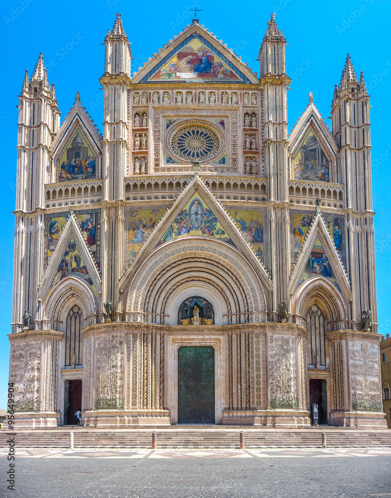 Famous Cathedral of Orvieto (Duomo di Orvieto), Umbria, Italy