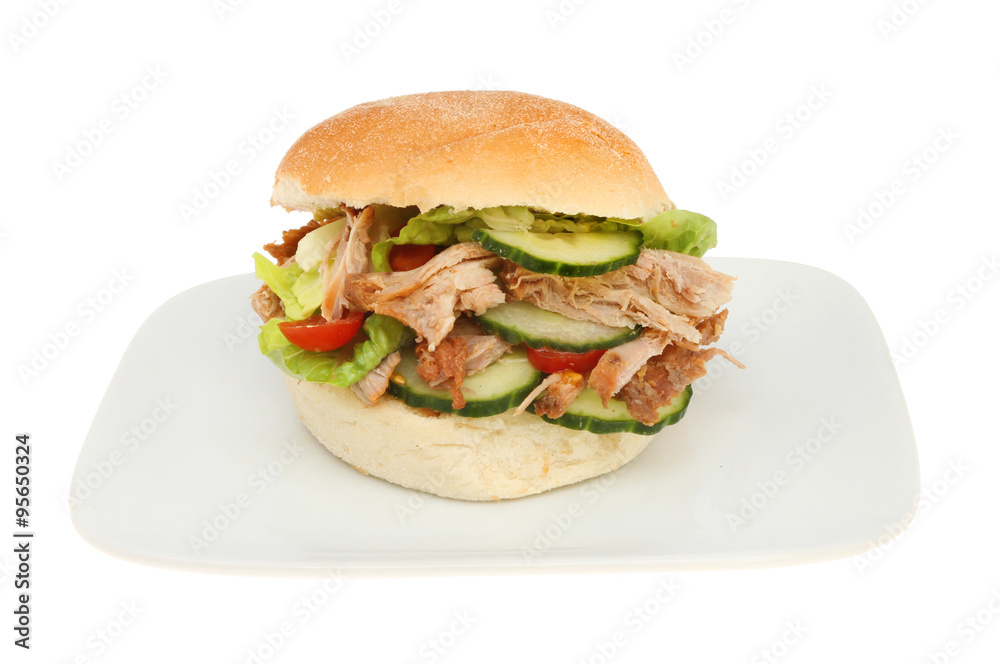 Pulled pork and salad roll Pulled pork and salad roll