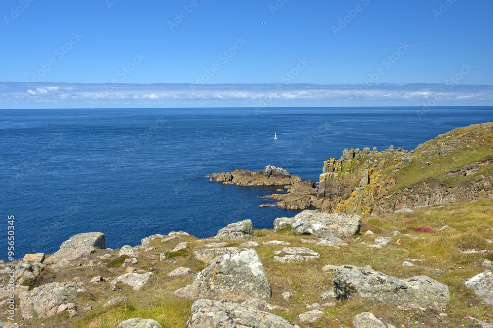 landscape of Land's End in Cornwall England