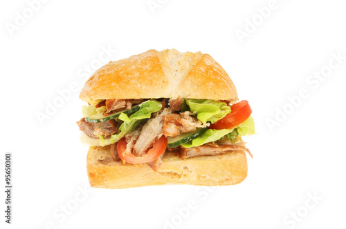 Pulled pork and salad roll