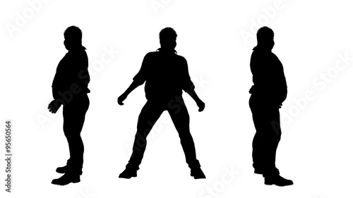 overweight fat men silhouettes