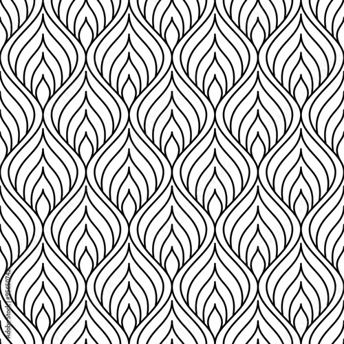 Vector seamless texture. Modern abstract background. Repeating a pattern of curved lines.