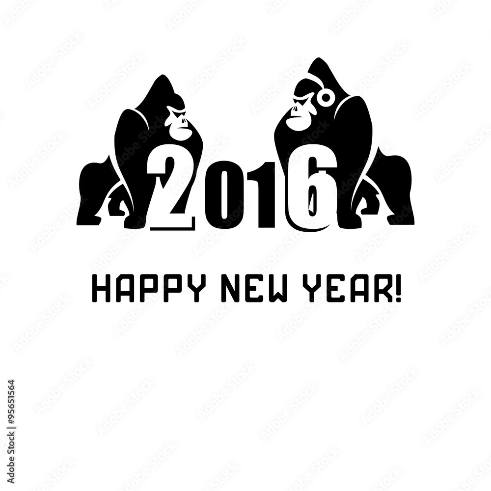 Obraz premium Merry Christmas from gorilla