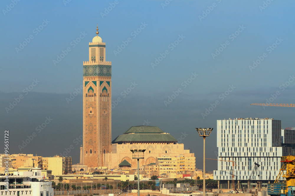 Fototapeta premium Hasan's mosque in Casablanca, Morocco