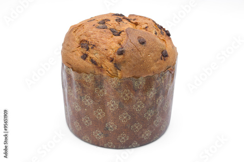 Panettone with chocolate isolated