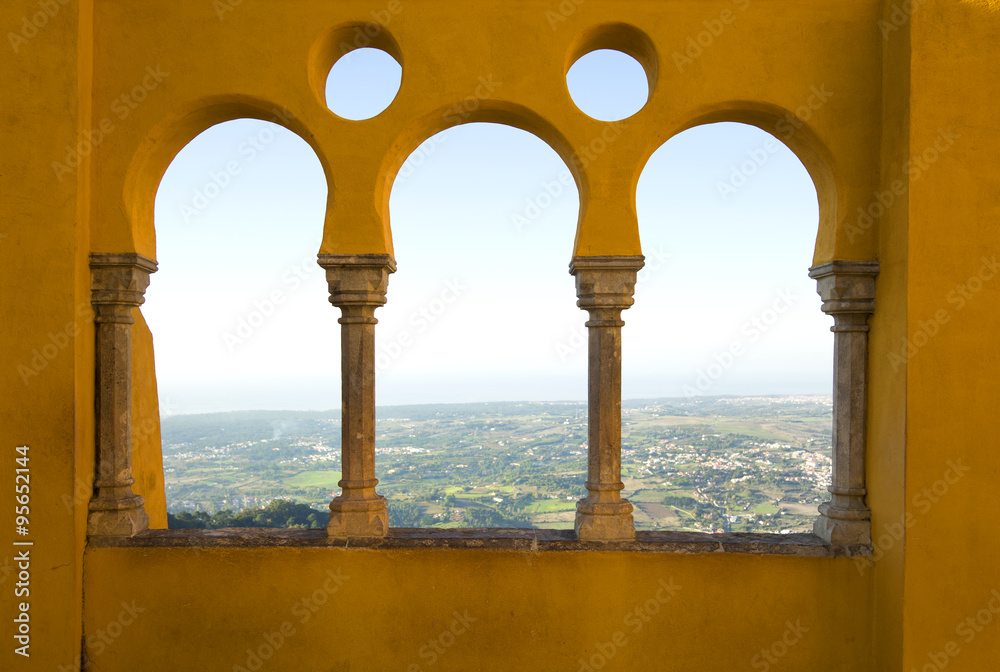 View of sintra by arabic windows