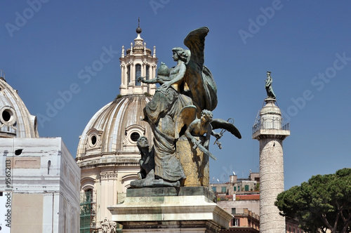 Old memorial at the Piazza Venezia in Rome