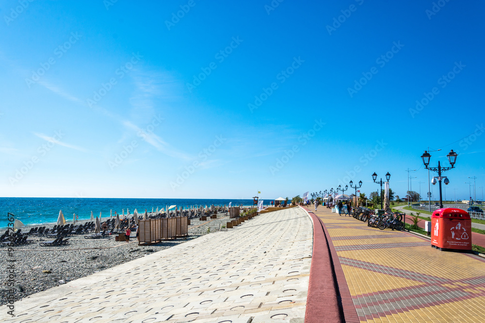 The seaside promenade in the Olympic Park of Sochi.