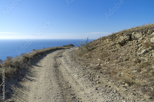 Dirt road in the Crimean mountains.