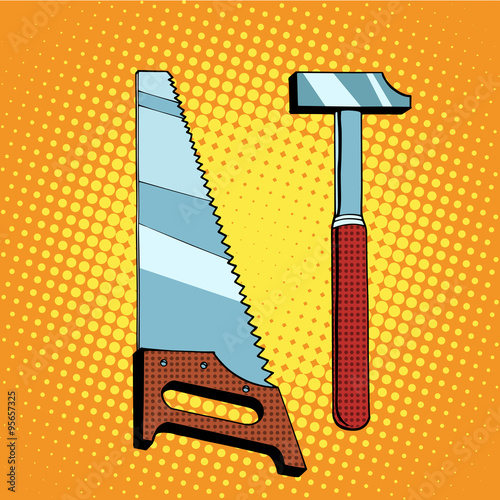Tools saw hammer