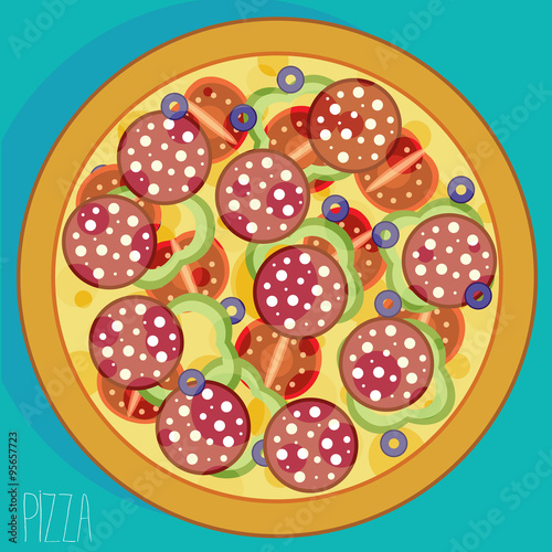 Pizza top view