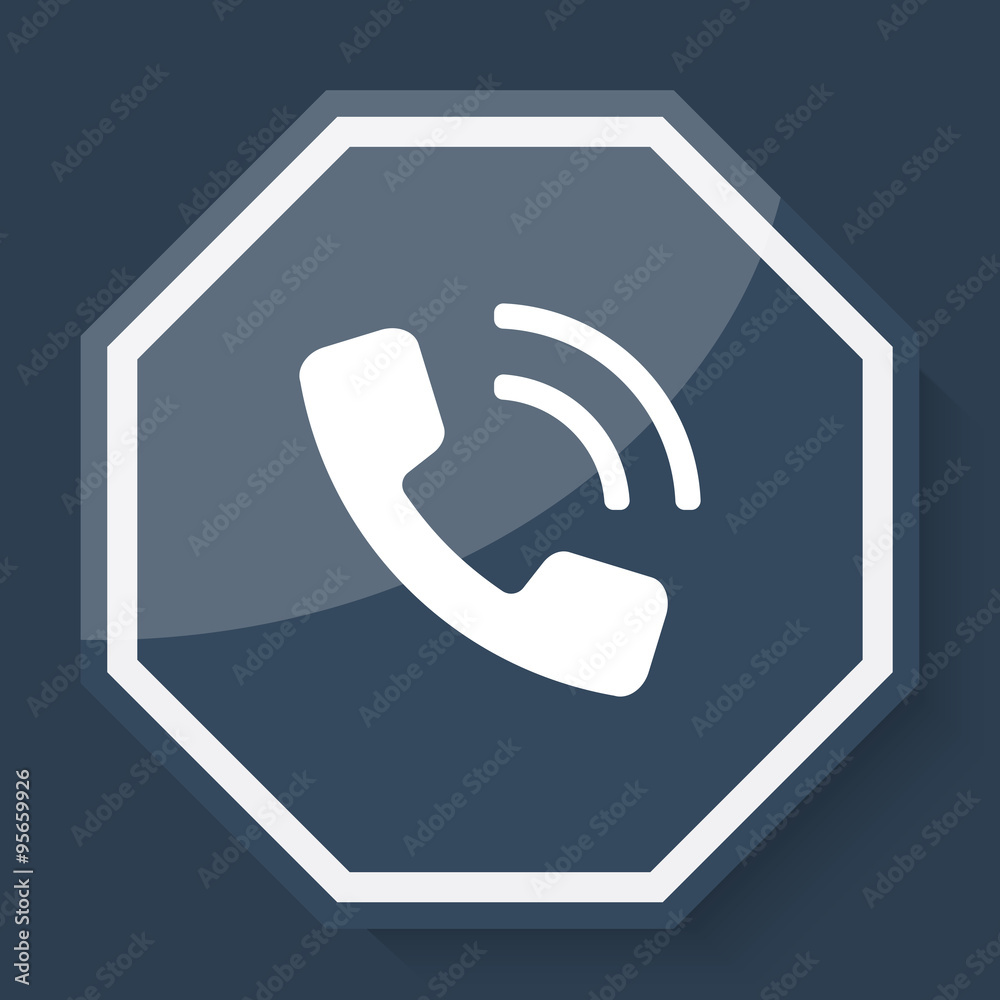 White Phone icon on plum blue web app button White Phone icon on plum blue web app button
