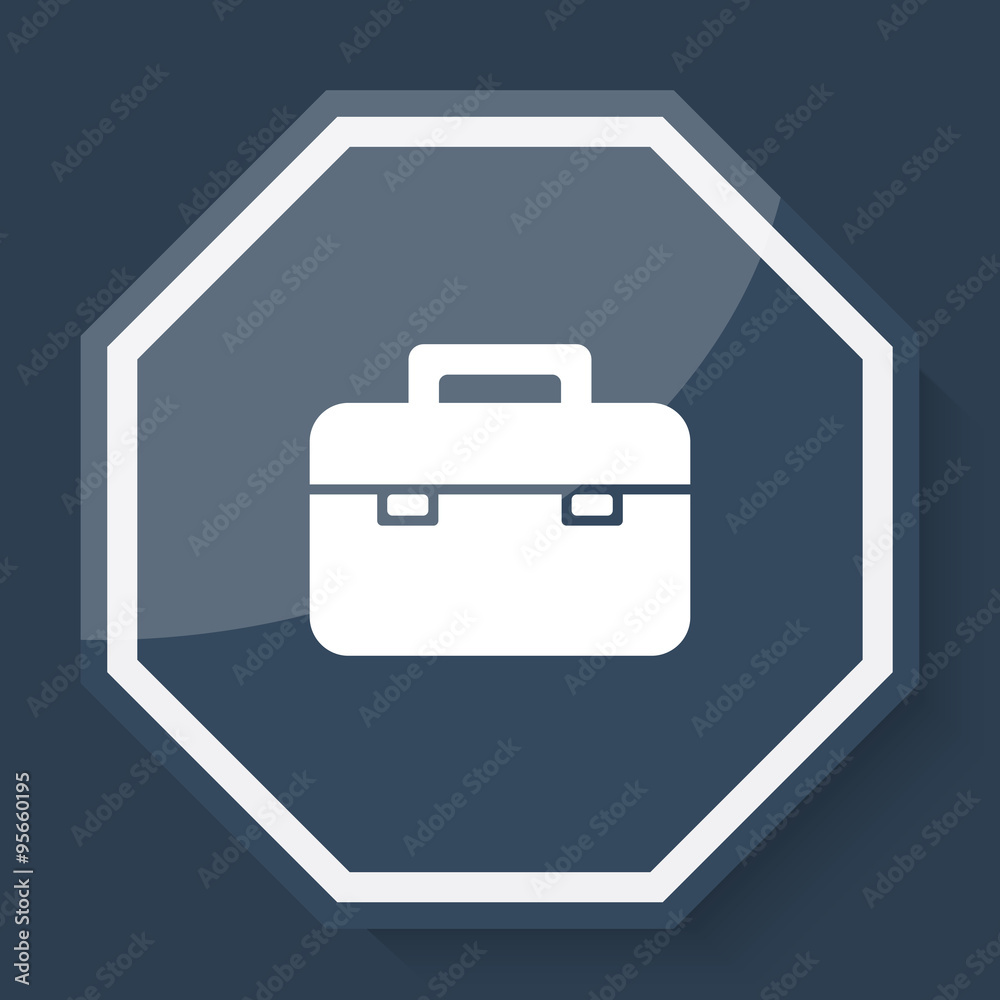 White Briefcase icon on plum blue web app button White Briefcase icon on plum blue web app button