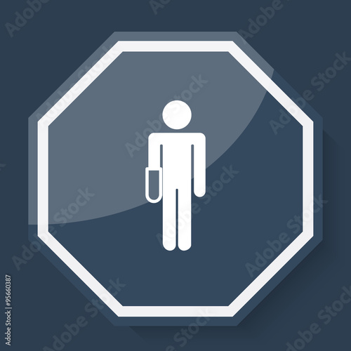 White Hand icon on plum blue web app button