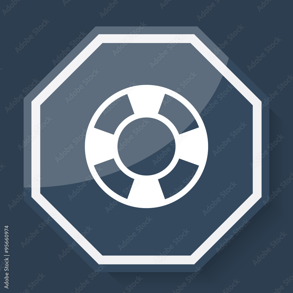 White Life Buoy icon on plum blue web app button White Life Buoy icon on plum blue web app button