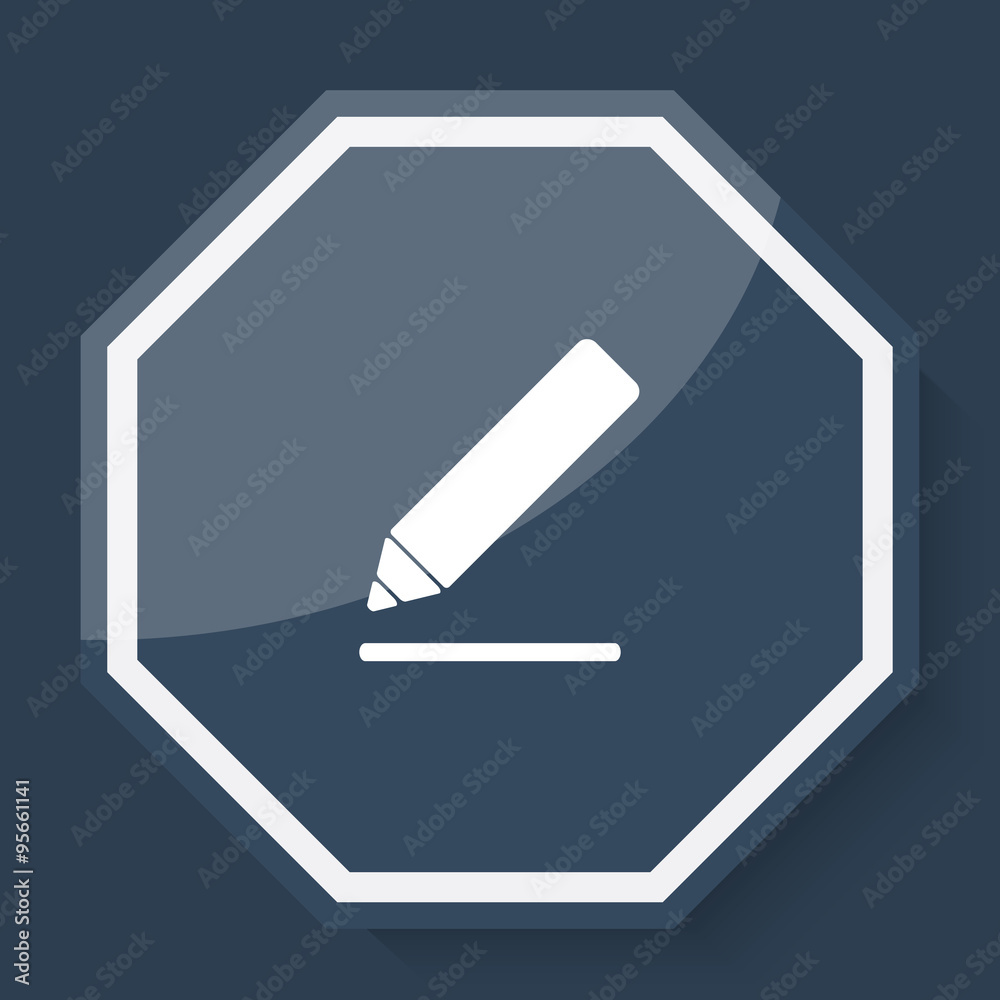 White Sign Here icon on plum blue web app button White Sign Here icon on plum blue web app button