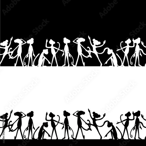 the background silhouettes of monkeys funny cartoon