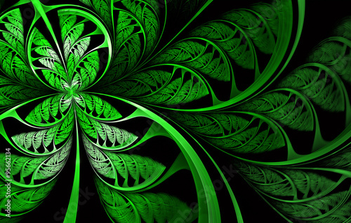 Multicolored symmetrical fractal pattern as flower