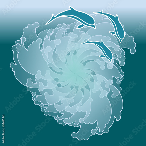 Dolphins in ocean