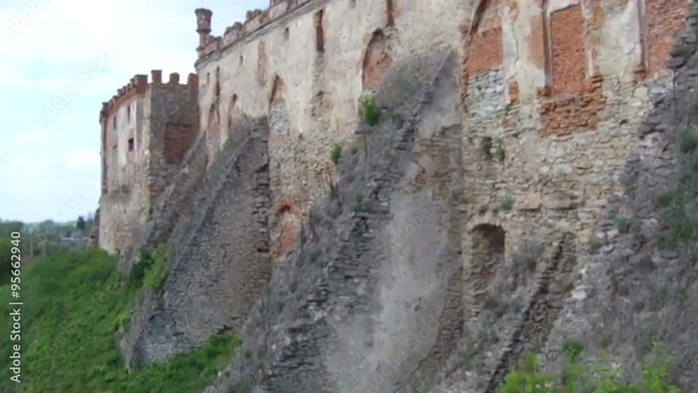Flying near medieval fortress.Medzhybizh Castle was built as a bulwark against Ottoman expansion in the 1540s Flying near medieval fortress.Medzhybizh Castle was built as a bulwark against Ottoman expansion in the 1540s