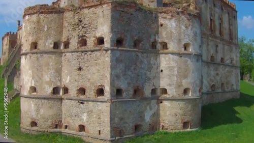 Flying near medieval fortress.Medzhybizh Castle was built as a bulwark against Ottoman expansion in the 1540s photo