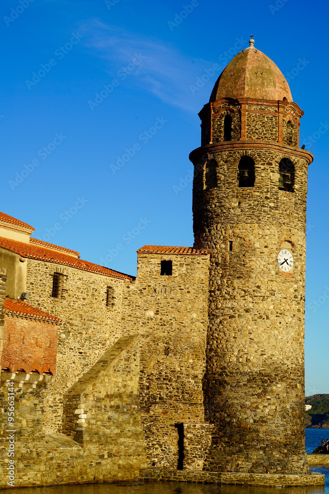 Church of Collioure in the evening