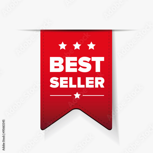 Best Seller red ribbon vector