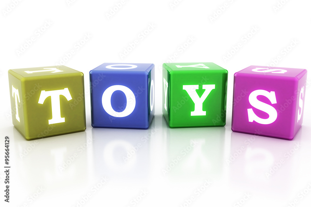 Toys with blocks. 3D illustration of colored cubes. Toys with blocks. 3D illustration of colored cubes.