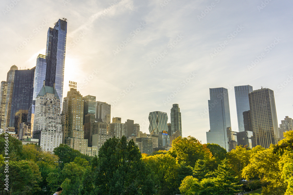 Obraz premium Central Park New York mit Skyline