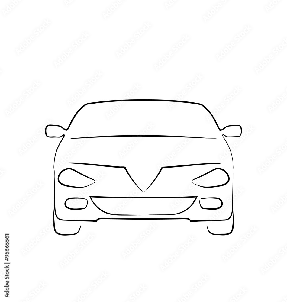 Abstract car isolated on white background, front side Abstract car isolated on white background, front side