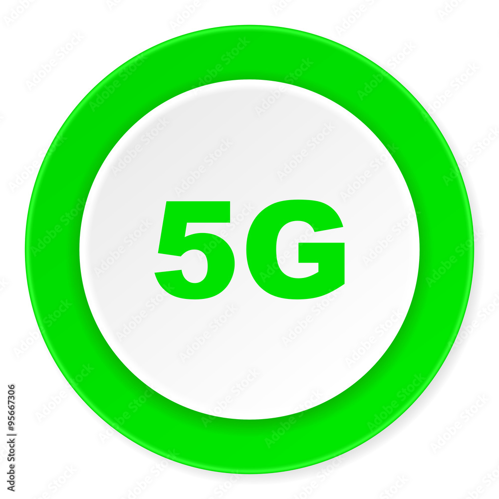 5g green fresh circle 3d modern flat design icon on white background 5g green fresh circle 3d modern flat design icon on white background