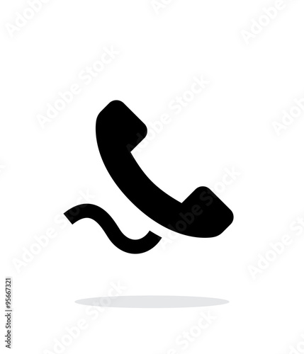 Cable handset simple icon on white background.