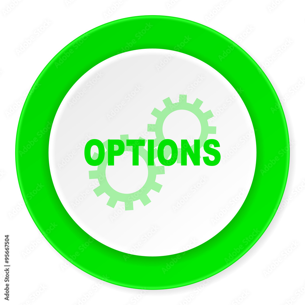 options green fresh circle 3d modern flat design icon on white background options green fresh circle 3d modern flat design icon on white background