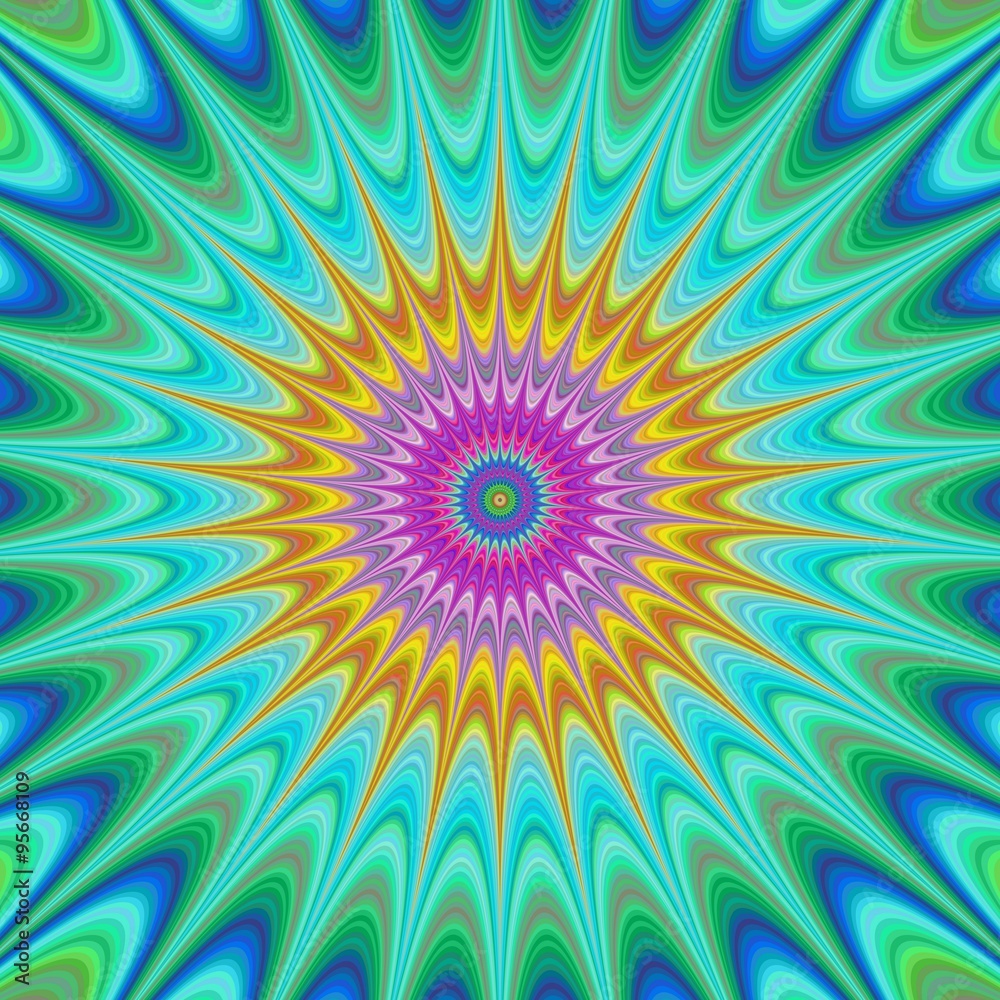 Abstract colorful curved star fractal design Abstract colorful curved star fractal design