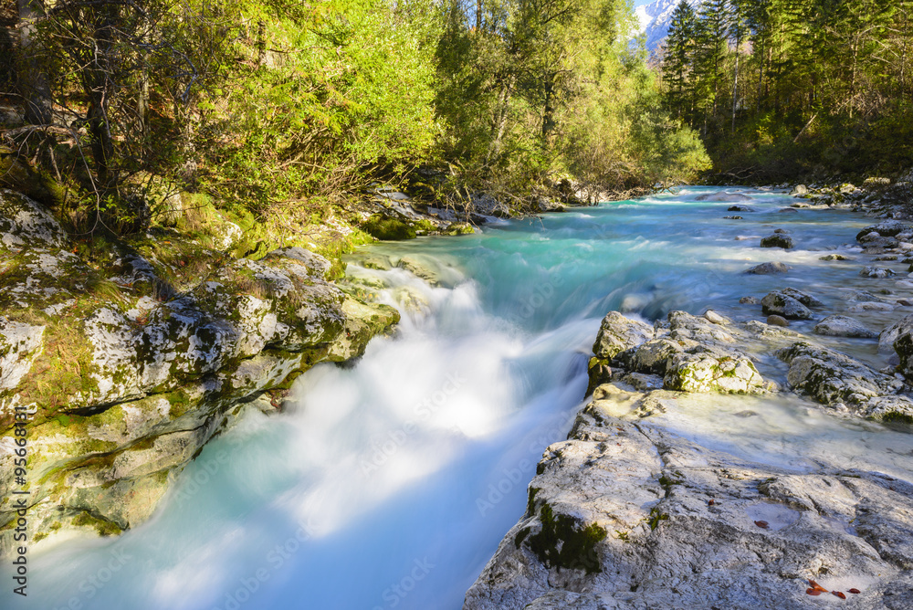 Obraz premium Great canyon of Soca river, Slovenia