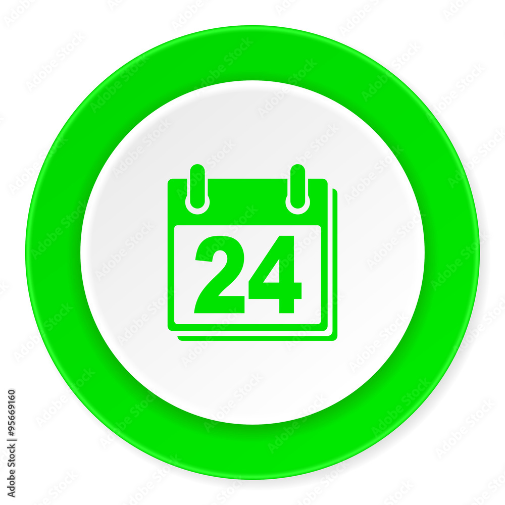 calendar green fresh circle 3d modern flat design icon on white background calendar green fresh circle 3d modern flat design icon on white background