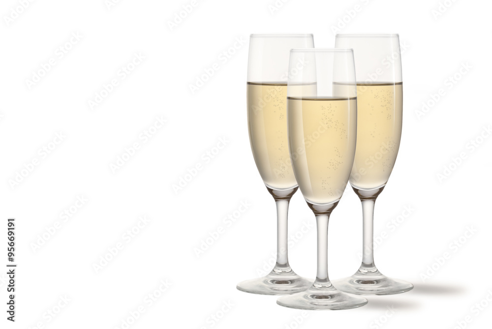 New year flute, toast champagne