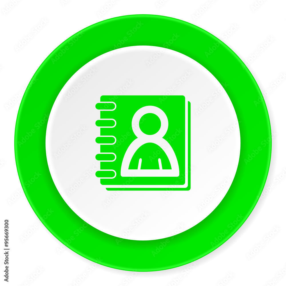address book green fresh circle 3d modern flat design icon on white background address book green fresh circle 3d modern flat design icon on white background