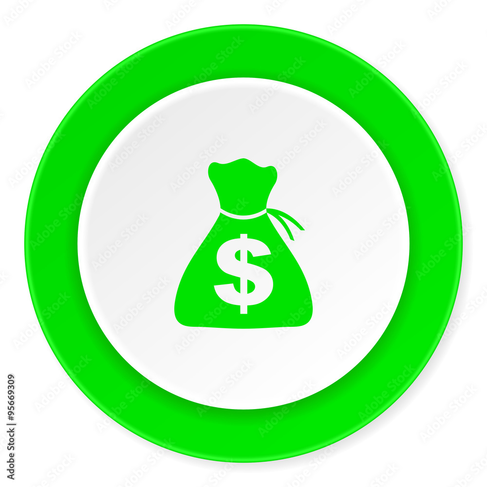 money green fresh circle 3d modern flat design icon on white background money green fresh circle 3d modern flat design icon on white background