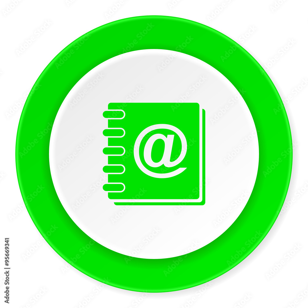 address book green fresh circle 3d modern flat design icon on white background address book green fresh circle 3d modern flat design icon on white background