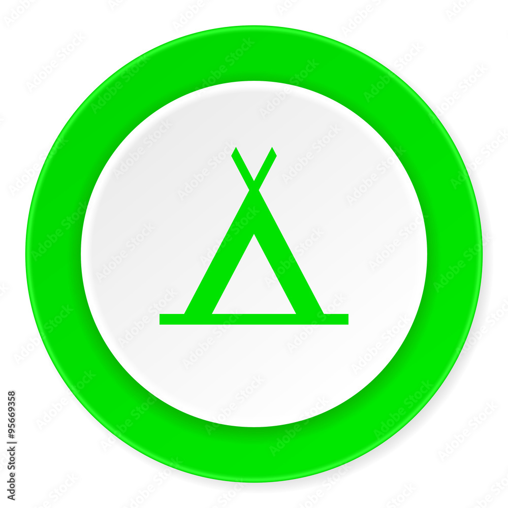 camp green fresh circle 3d modern flat design icon on white background camp green fresh circle 3d modern flat design icon on white background